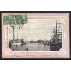 CIUDAD DE BUENOS AIRES RIACHUELO LA BOCA PUERTO TARJETA POSTAL 1903